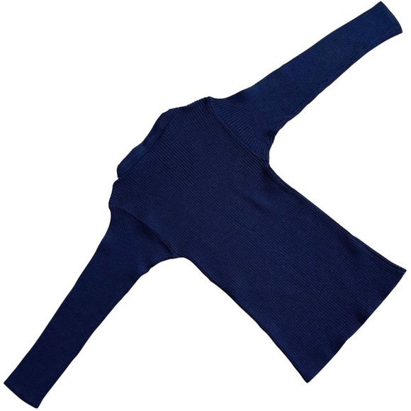 S.T.V. (Finland) Wool Rib Knit Jewel Neck Pullover Navy (Kiko Kostadinov) : S - Picture 3 of 3